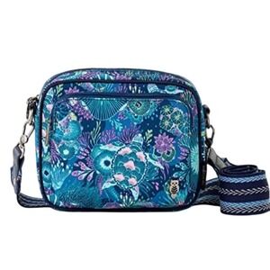 Sakroots Crossbody Bag Blue Floral  Adjustable Strap